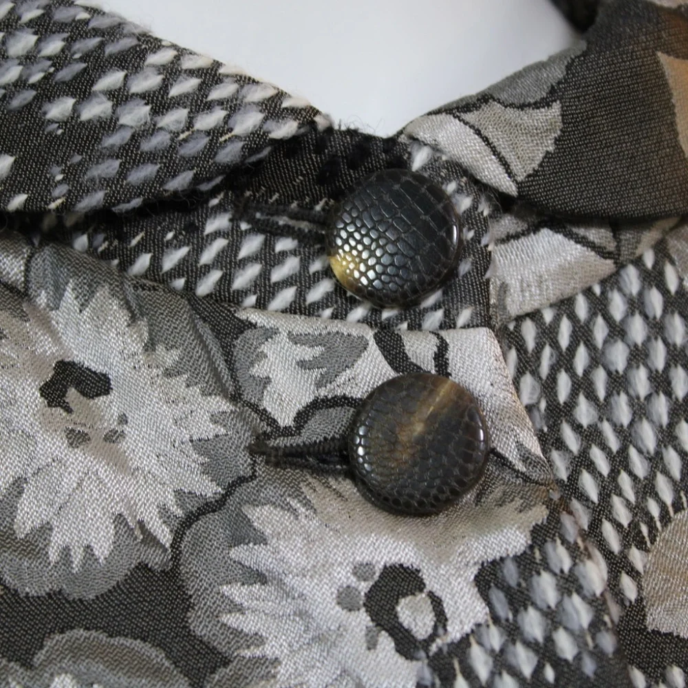 Armani Collezioni Black & Ivory Floral Print Jacket Silk linned– Size 8